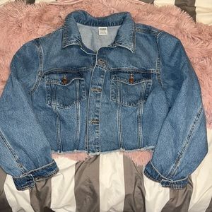 PINK Victoria Secret cropped jean jacket.